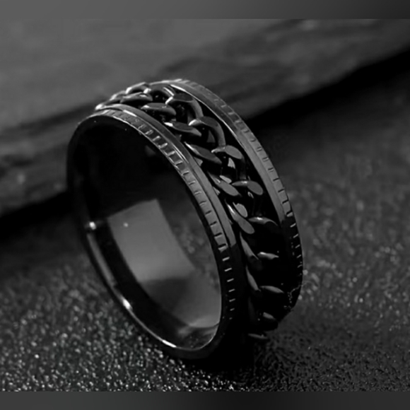 Mens Black Stainless Steel Chain Band, sz 12, NWT - Picture 1 of 1